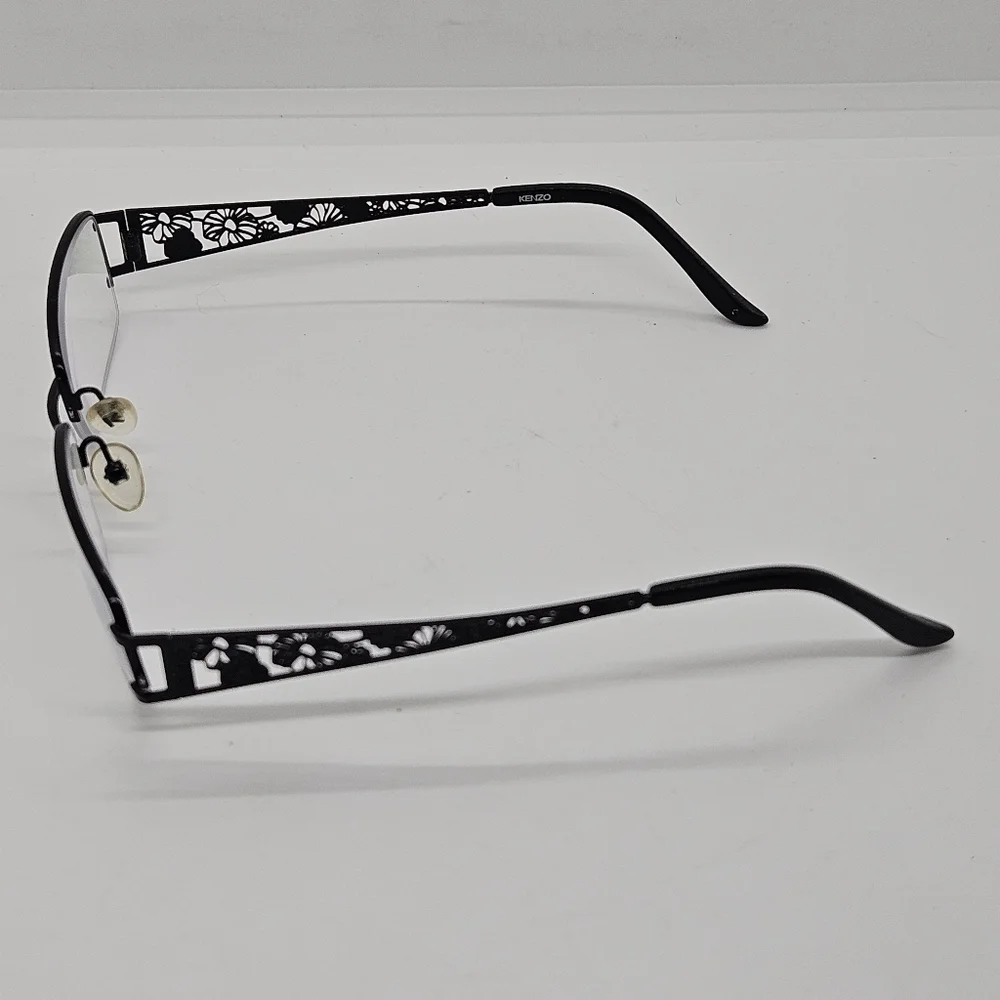 Kenzo black rectangular floral half-rim eyeglasses FOR FRAMES ONLY 52 17 135